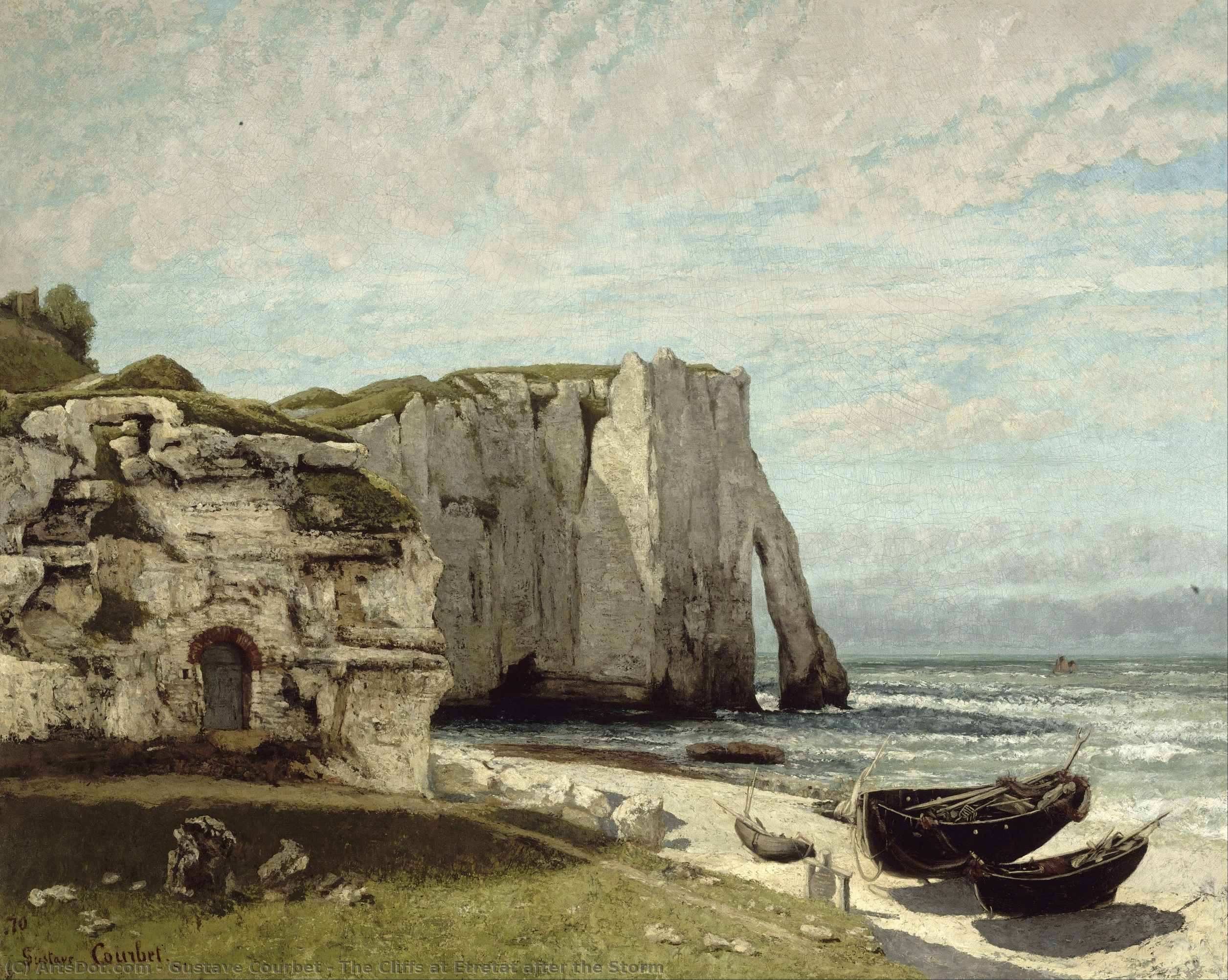 The Cliffs At Etretat After The Storm — Gustave Courbet