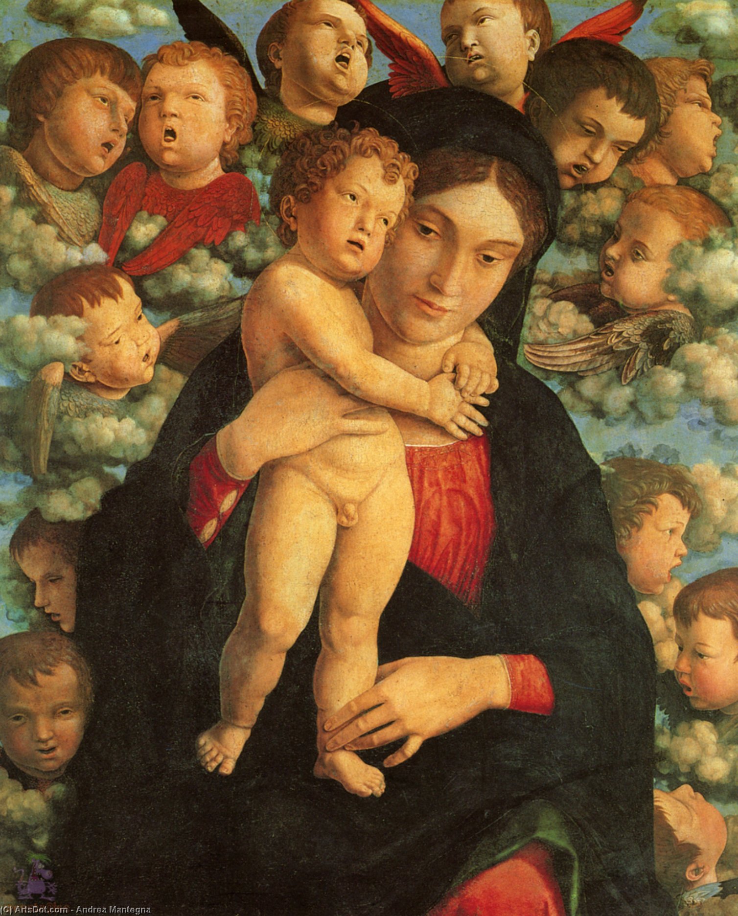 Virgin With Child And Cherubim — Andrea Mantegna