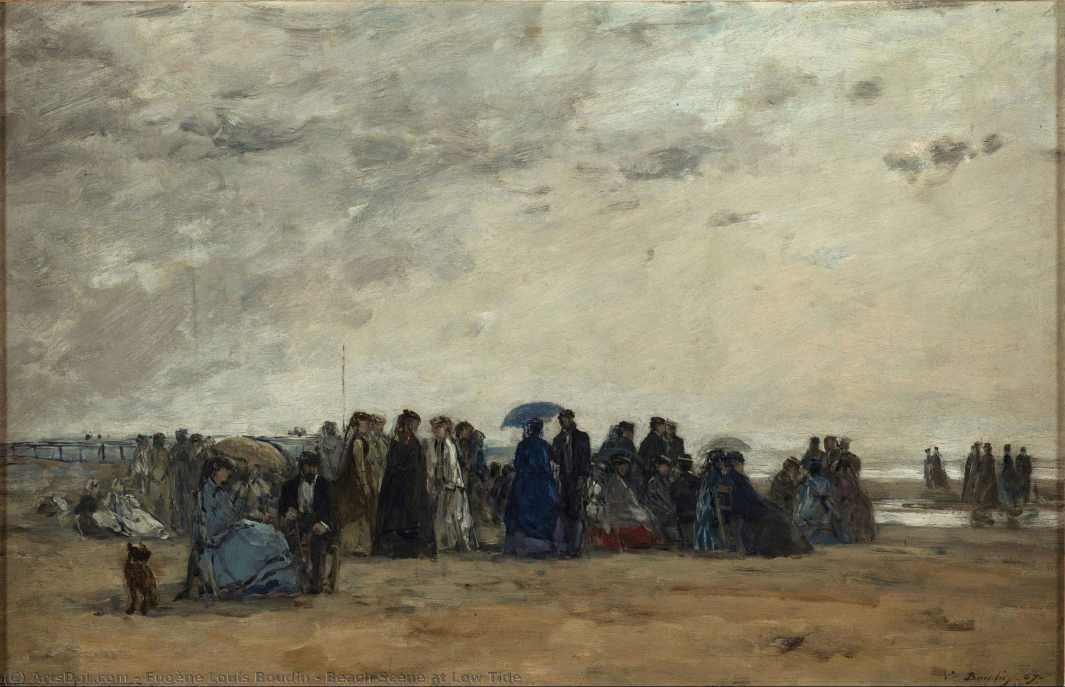 Beach Scene At Low Tide — Eugène Louis Boudin