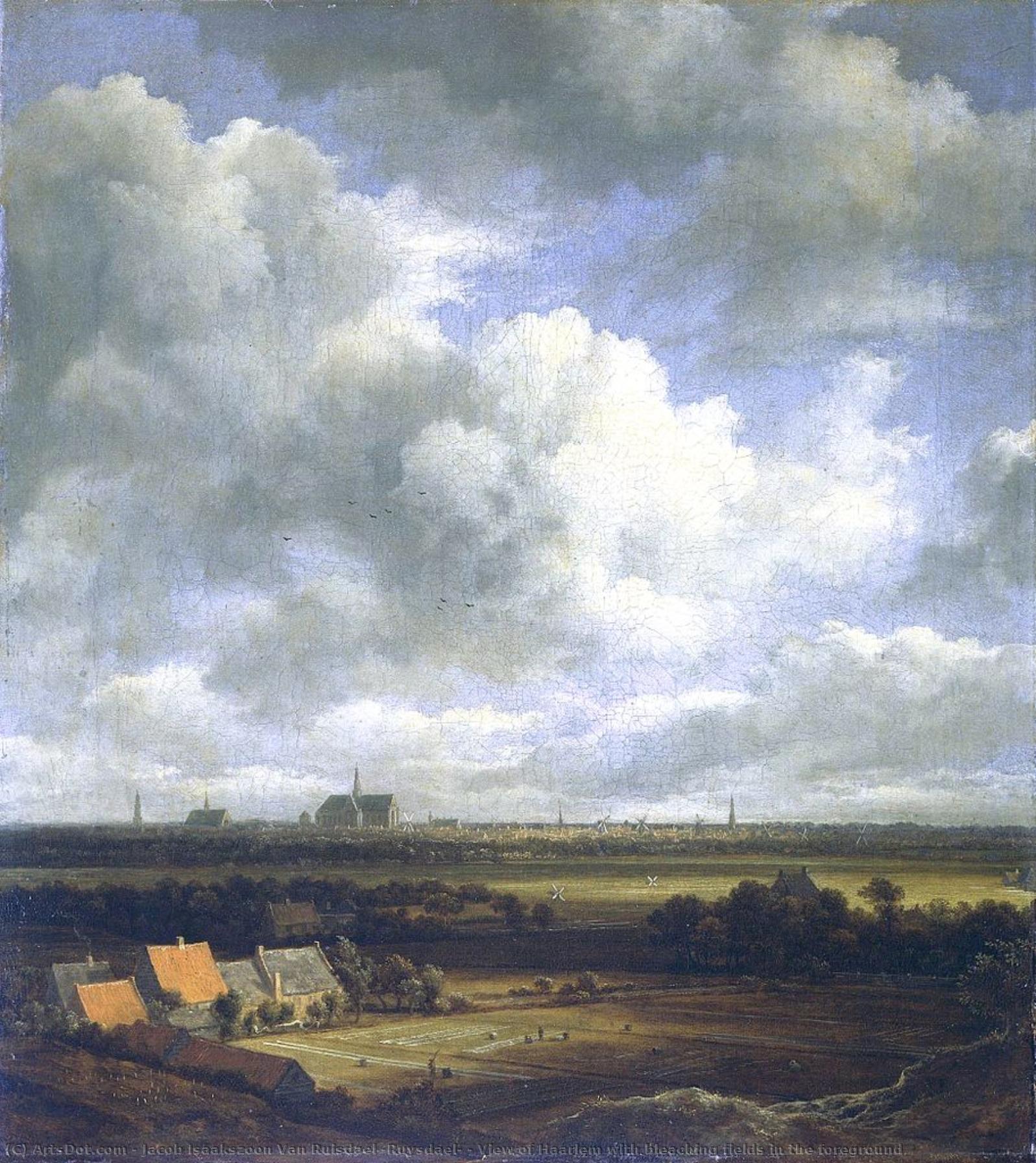View Of Haarlem With Bleaching Fields In The Foreground — Jacob Isaackszoon Van Ruisdael