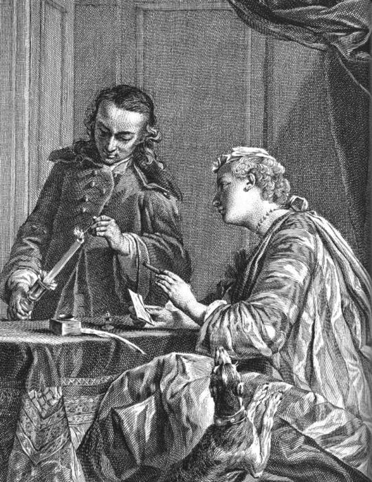 Woman Waxing A Letter — Etienne Fessard