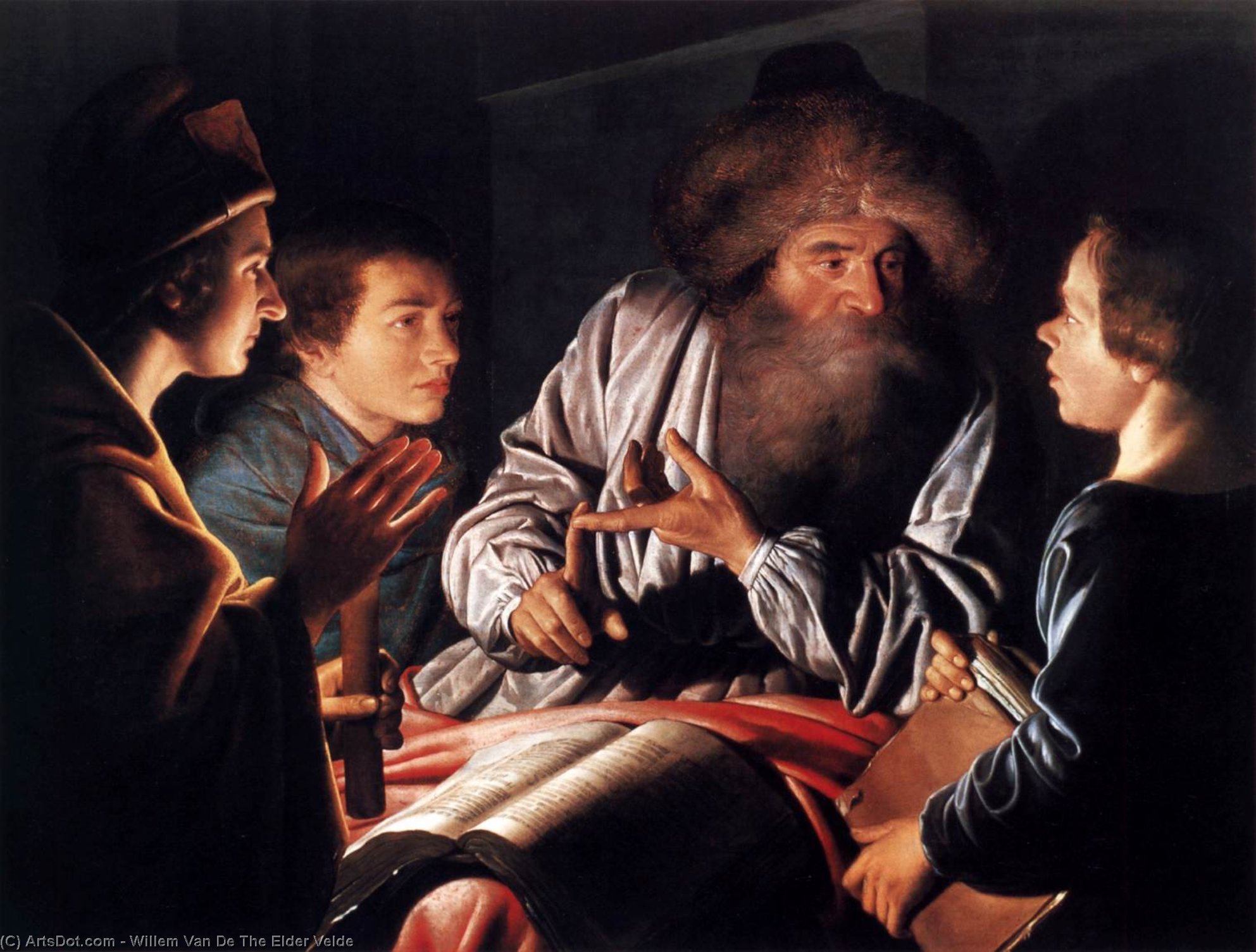 Philosopher And Pupils — Willem Van De Velde The Elder