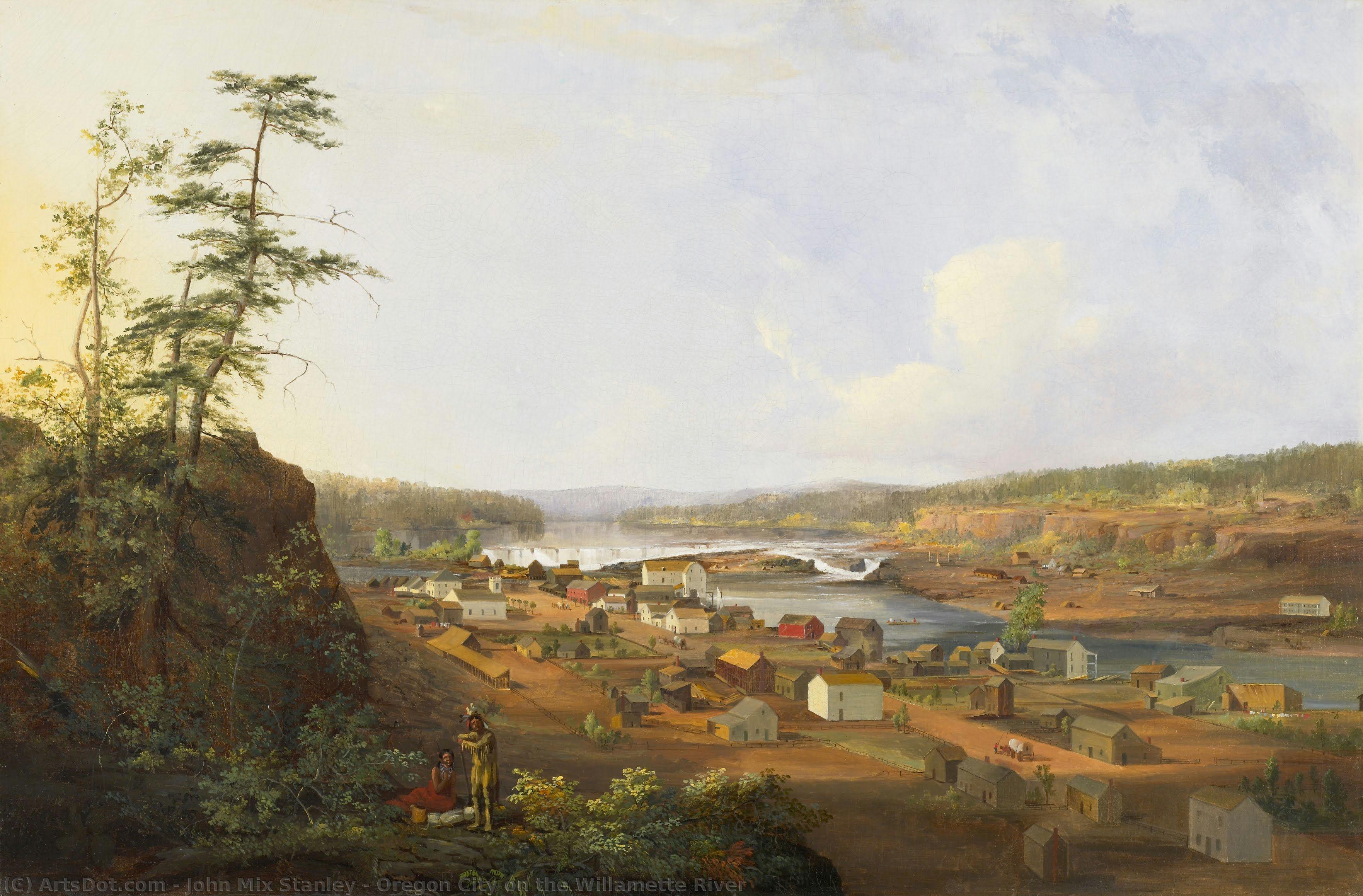 Oregon City On The Willamette River — John Mix Stanley