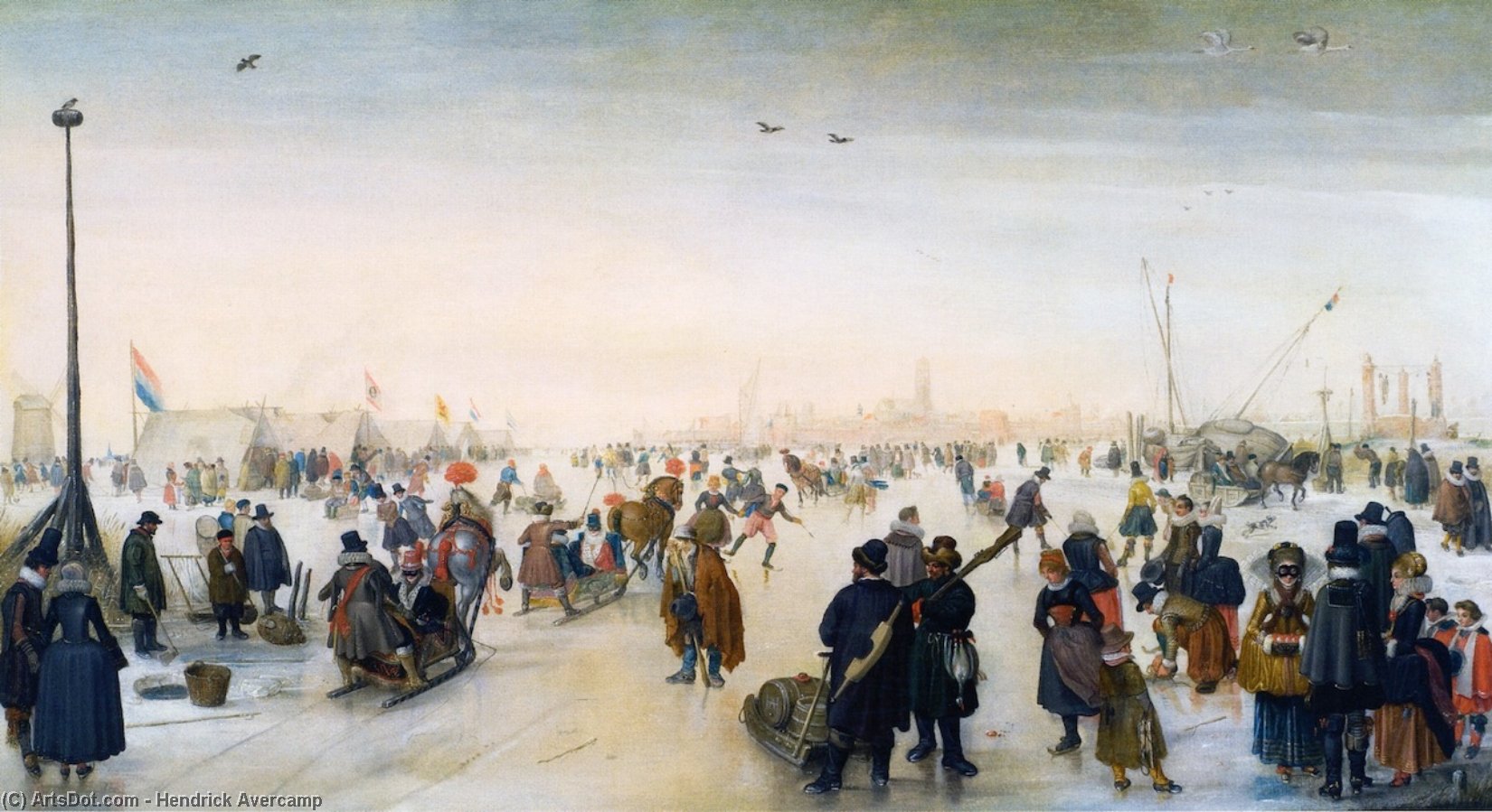 Winter Landscape Near A Town — Hendrick Avercamp
