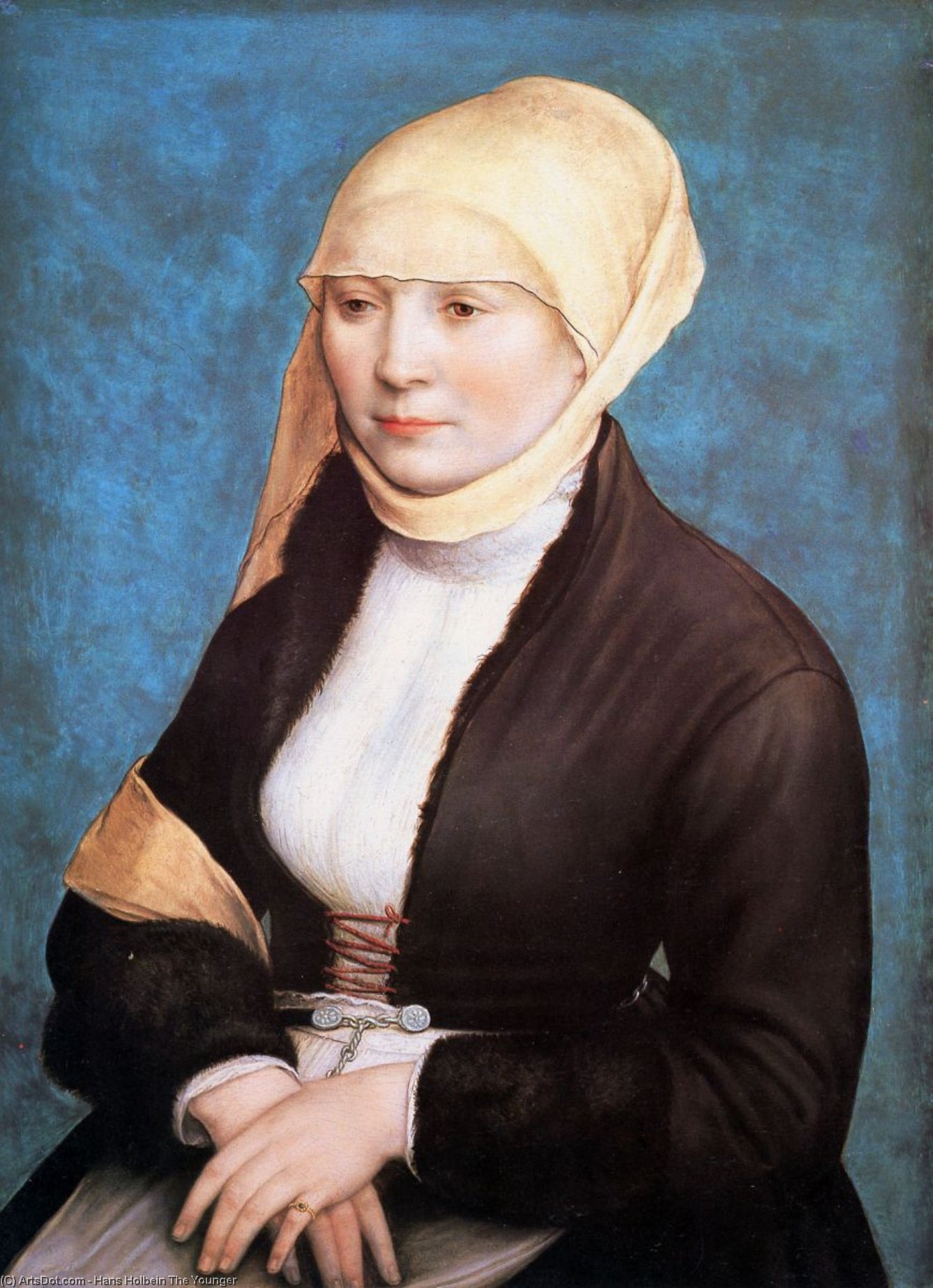 Portrait Of A Young Woman Sun — Hans Holbein The Younger