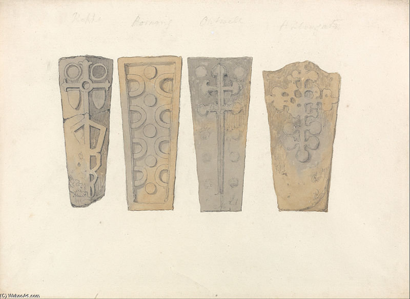 Studies Of Four Coffin Lids — John Sell Cotman