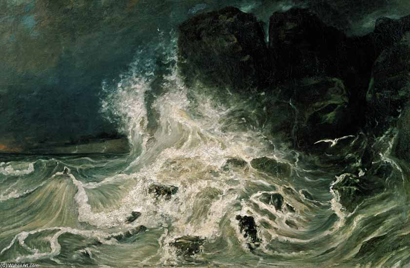 Rough Sea At Granville — Paul Huet