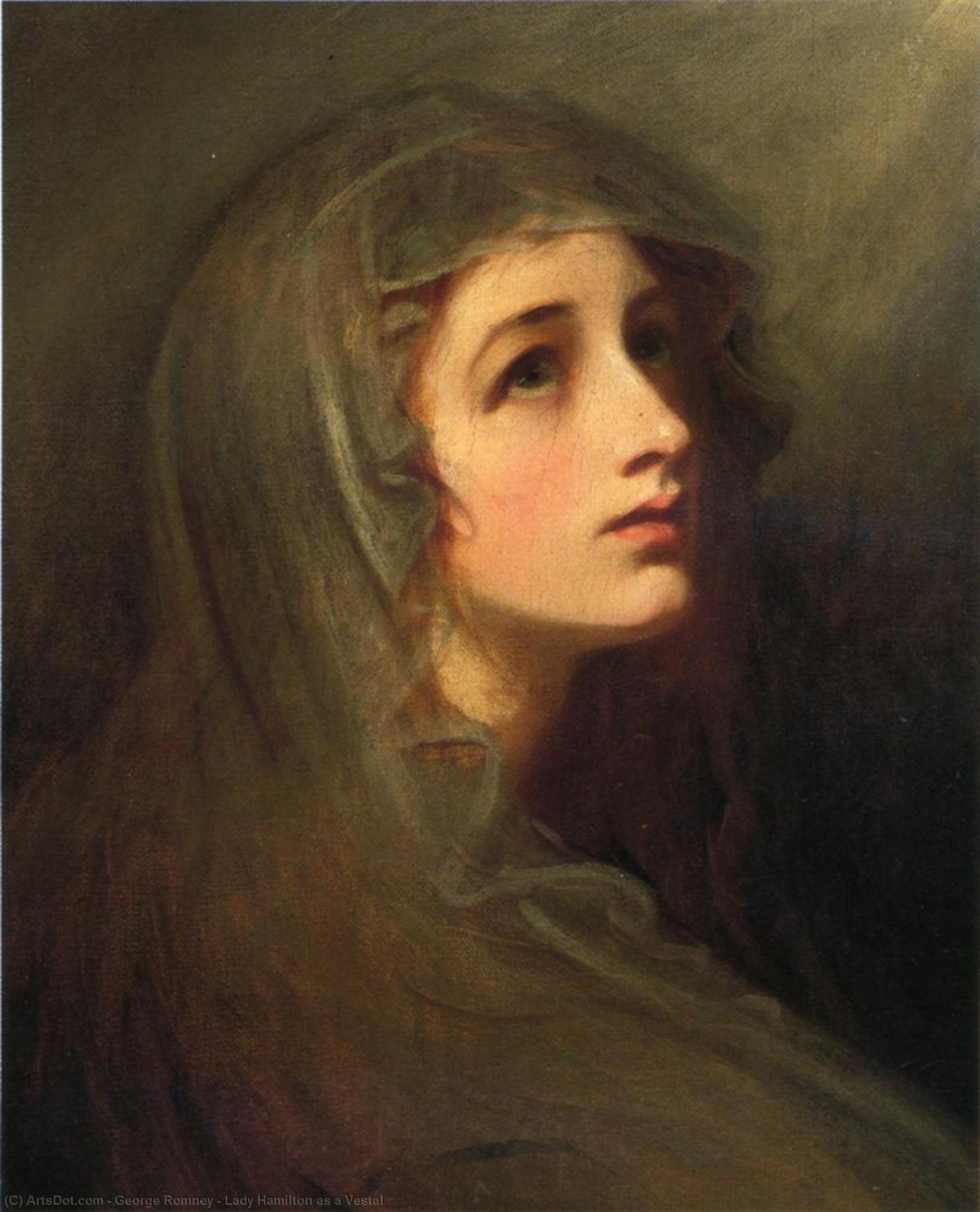Lady Hamilton As A Vestal — George Romney