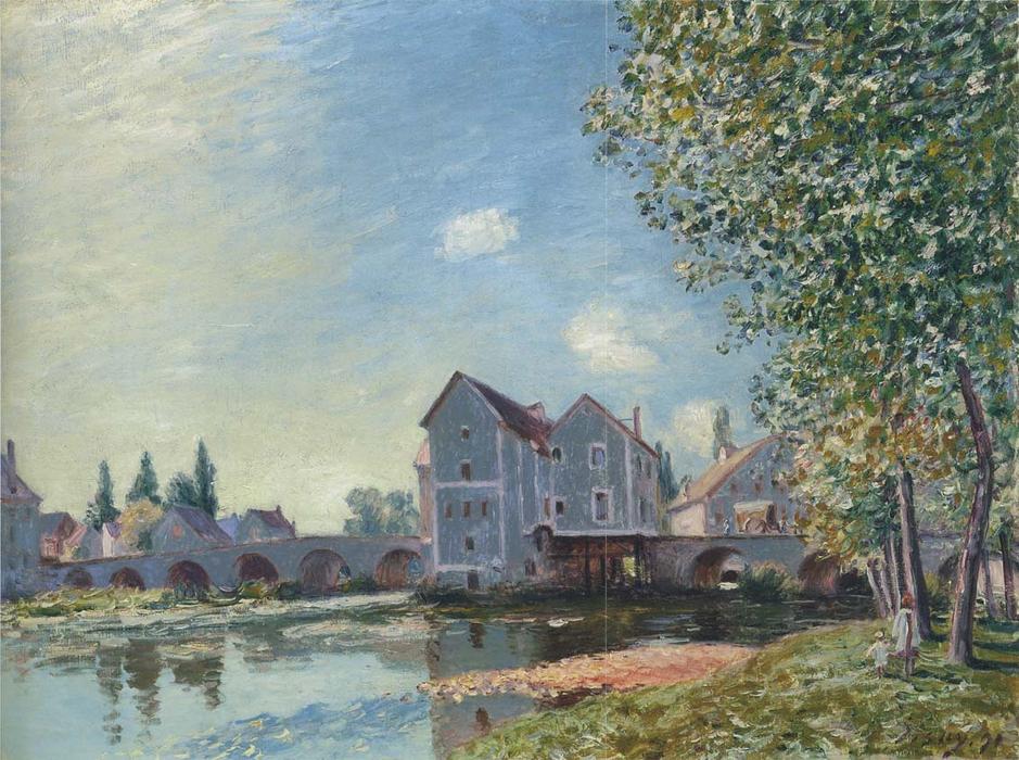 The Pont At Moret Afternoon Effect — Alfred Sisley