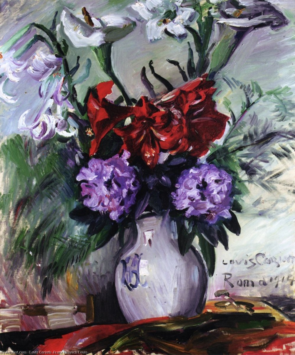 Roman Flowers In A Jug — Lovis Corinth
