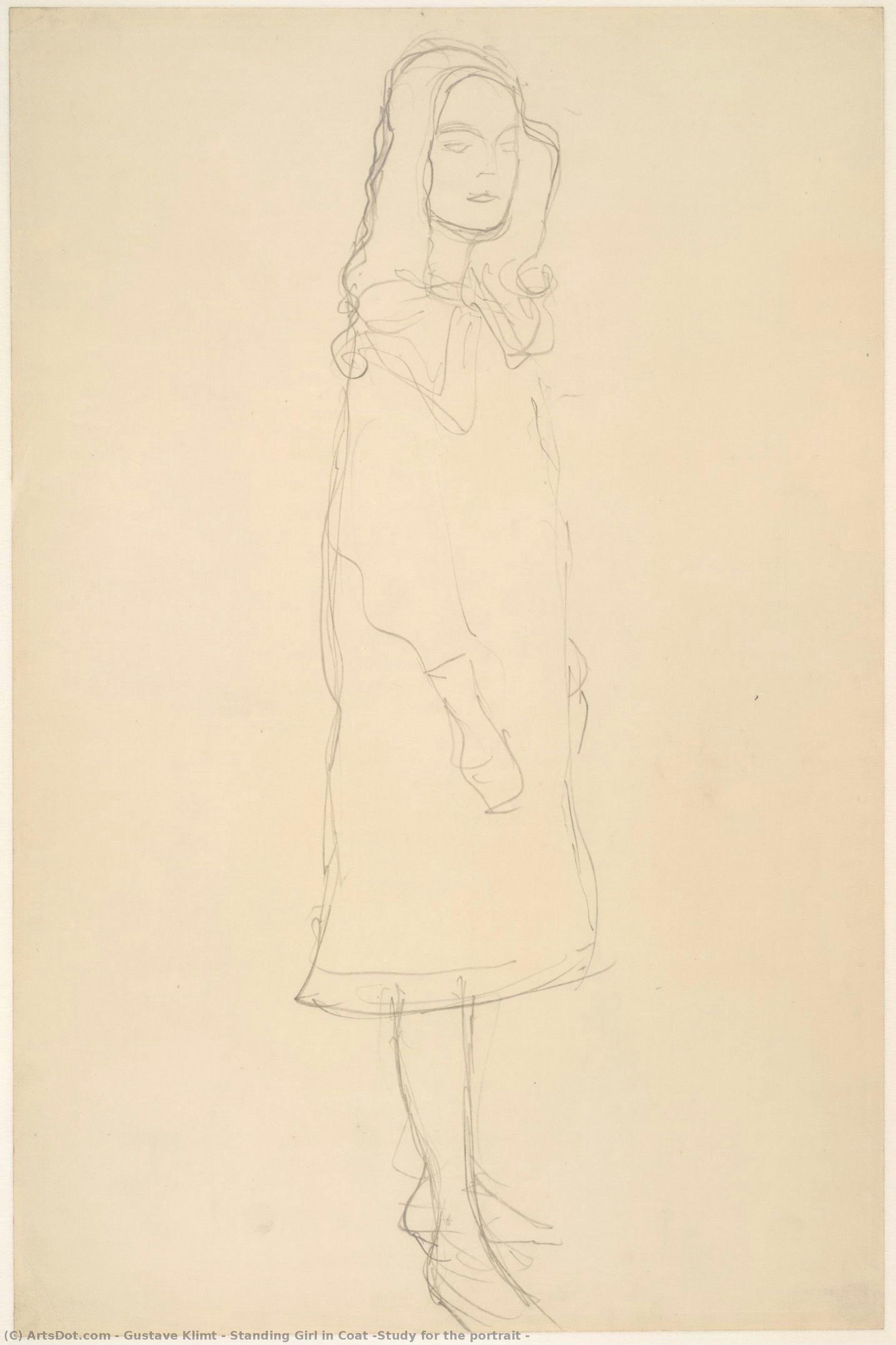 Standing Girl In Coat (study For The Portrait — Gustav Klimt