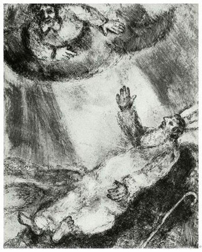 Moses Died Looking To The Promised Land, Where He Should Not Enter (deuteronomy Xxxiv, 1 5) — Marc Chagall