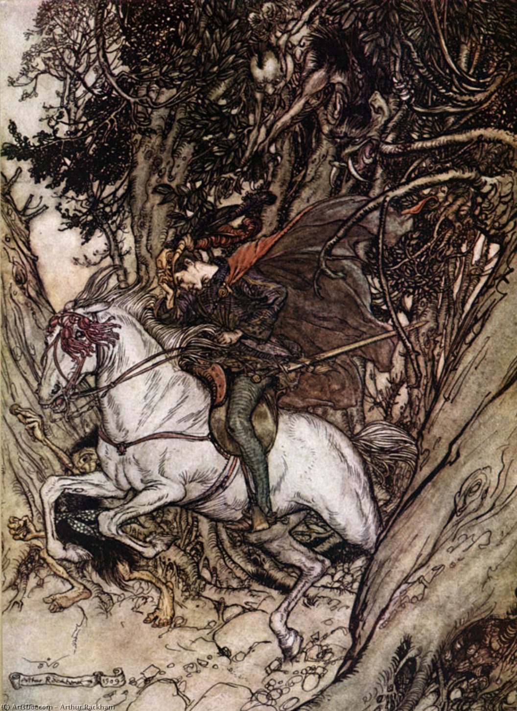 He Held Up The Gold Piece, Crying At Each Leap Of His, 'false Gold ! False Coin ! False Coin!' — Arthur Rackham