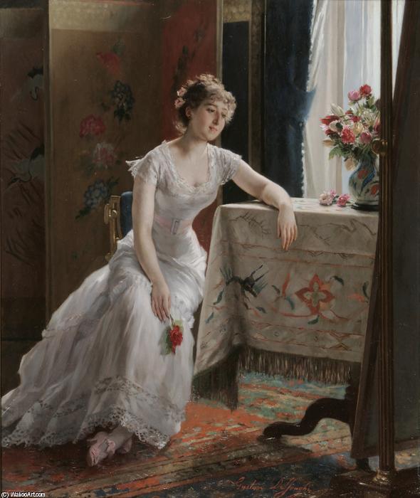 Girl With A Rose — Gustave Léonhard De Jonghe