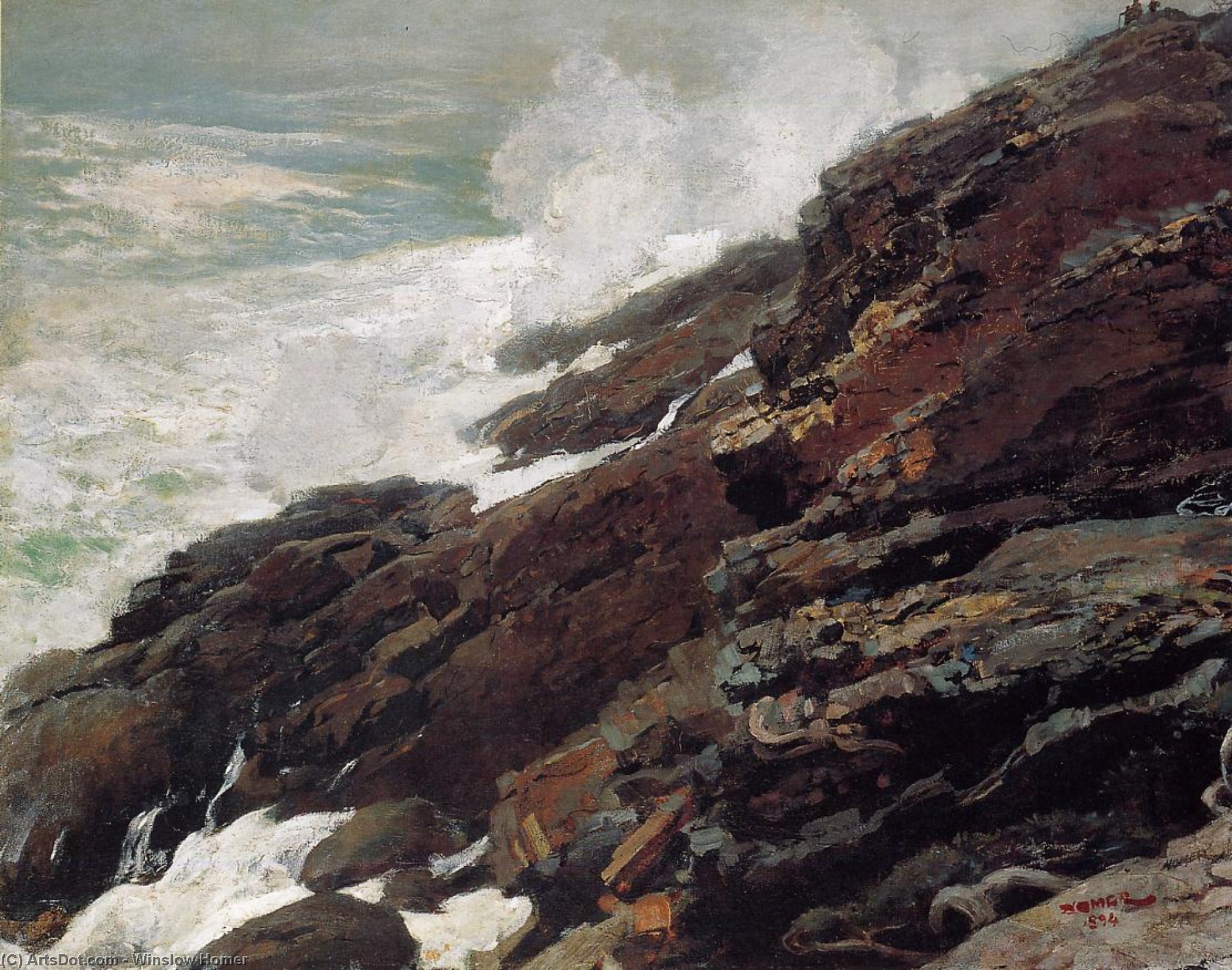 High Cliff, Coast Of Maine — Winslow Homer