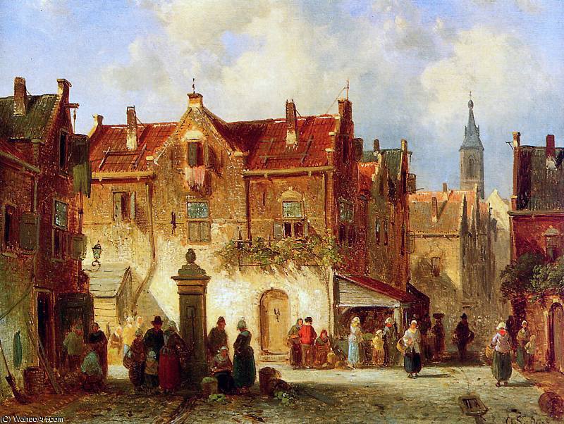 A Market View Sun — Charles Henri Joseph Leickert