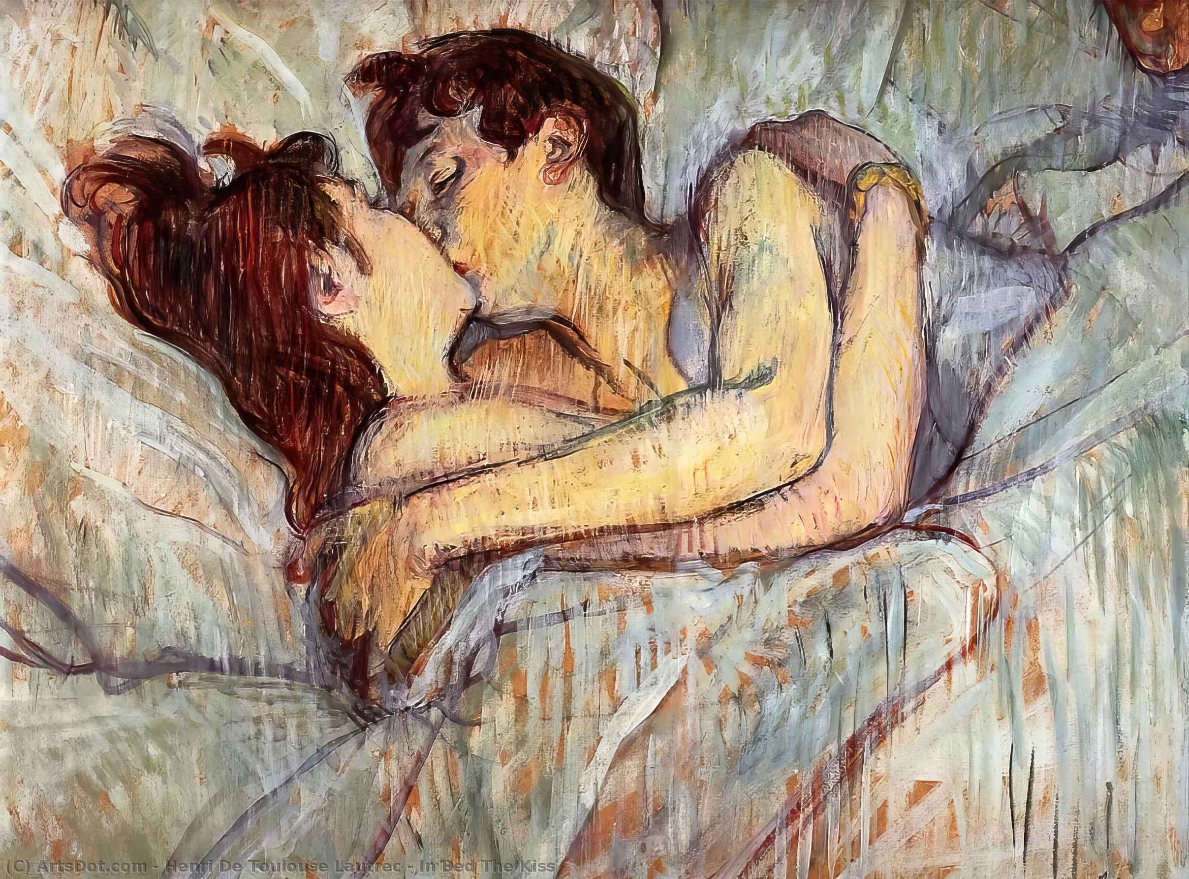 In Bed The Kiss — Henri De Toulouse-lautrec