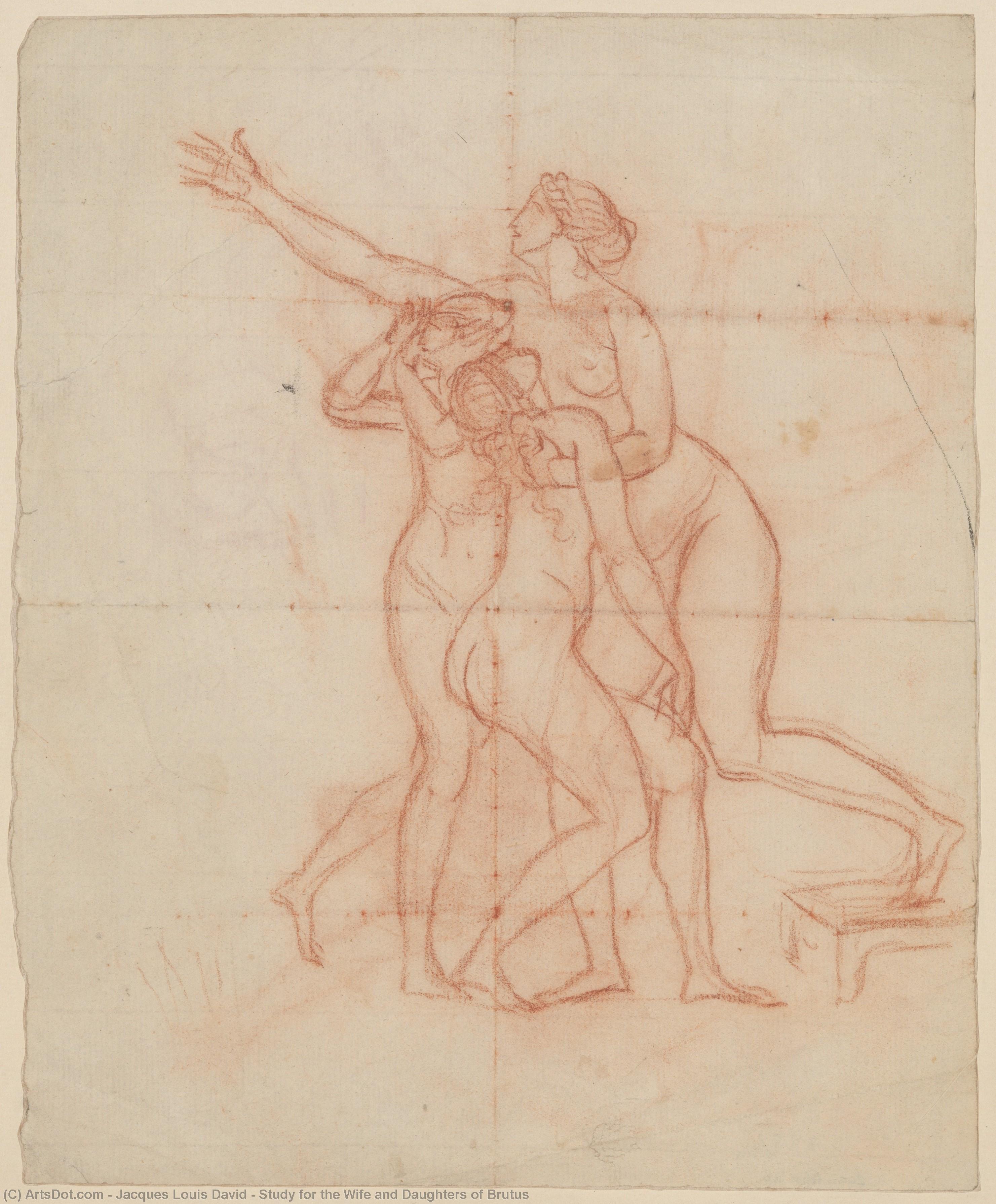 Study For The Wife And Daughters Of Brutus — Jacques-louis David
