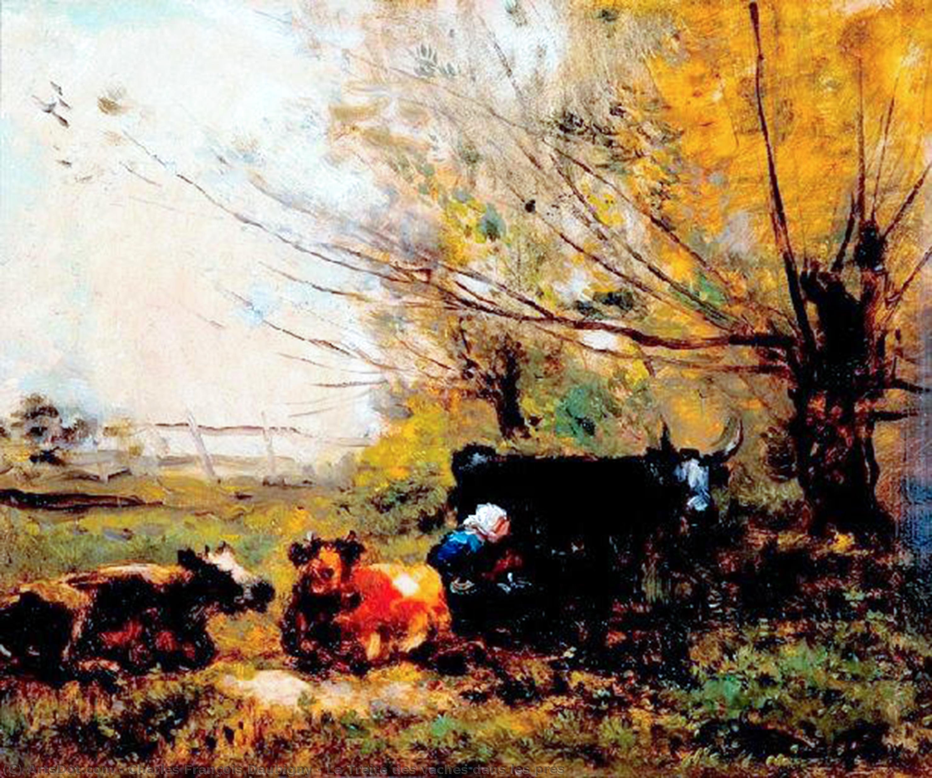 La Traite Des Vaches Dans Les Prés — Charles-françois Daubigny