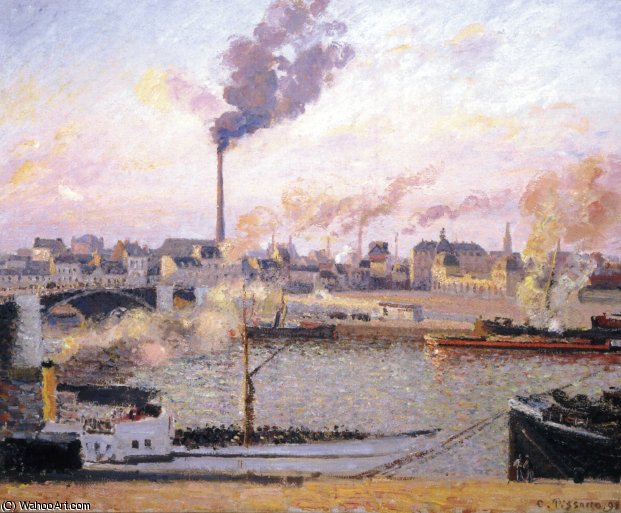 Saint Sever, Rouen, Morning, Five Oclock. — Camille Pissarro