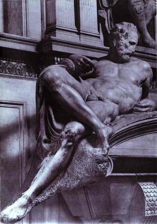 Tomb Of Lorenzo De' Medici (detail) — Michelangelo Buonarroti