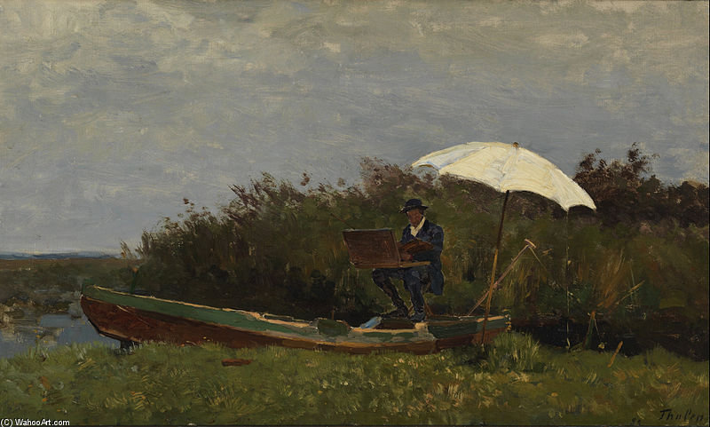 The Painter Gabriël Working In A Boat — Willem Bastiaan Tholen
