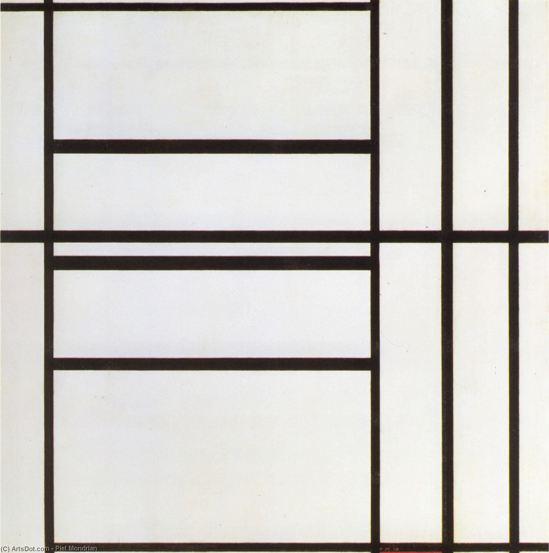 Composition No. 1 With Grey And Red 1938 / Composition With Red 1939 — Piet Mondrian