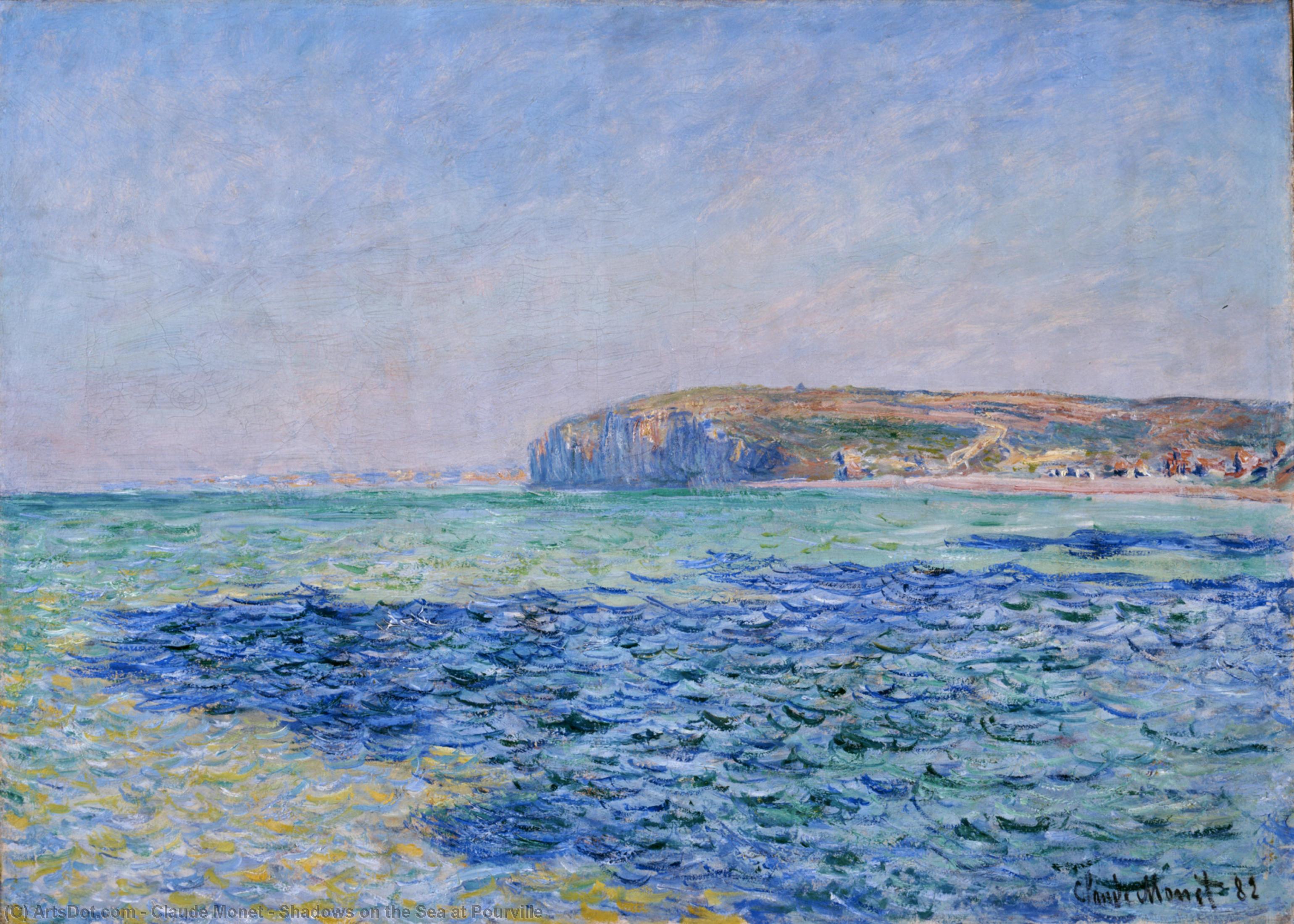 Shadows On The Sea At Pourville — Claude Monet