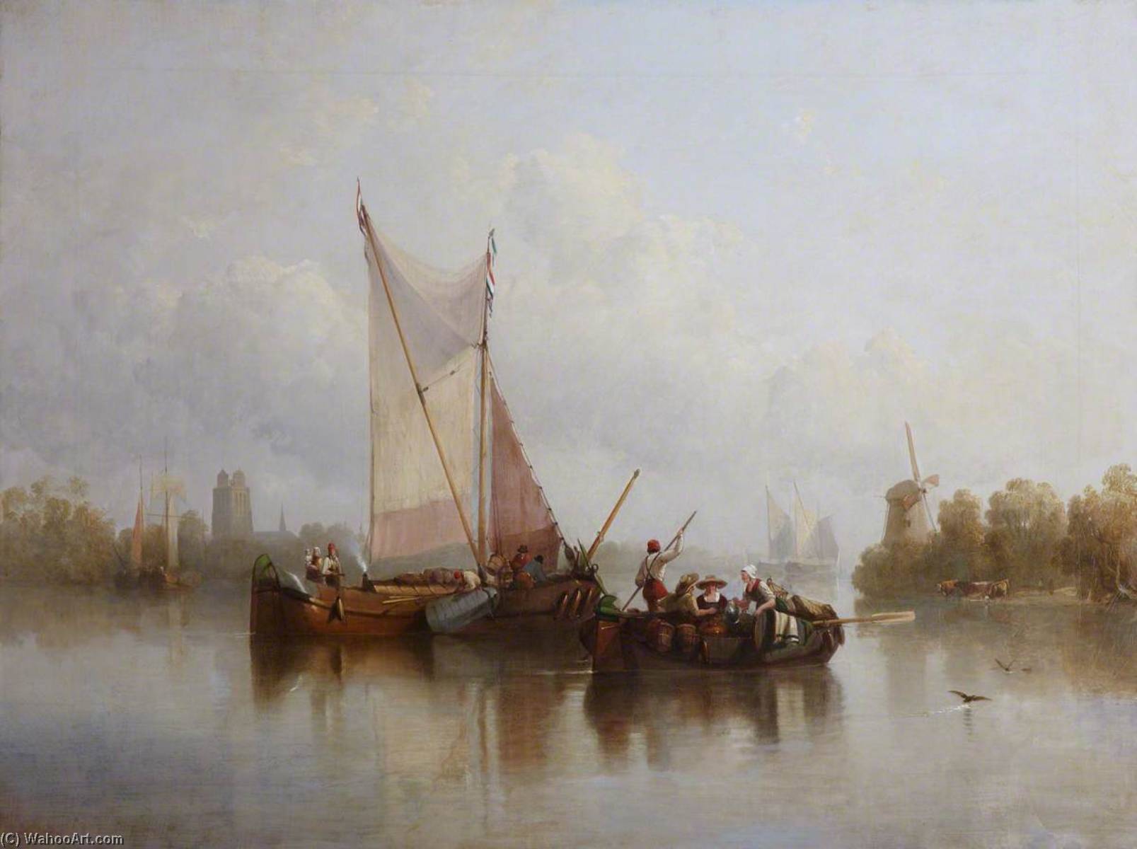 A Dutch River Scene — Edmund Thornton Crawford