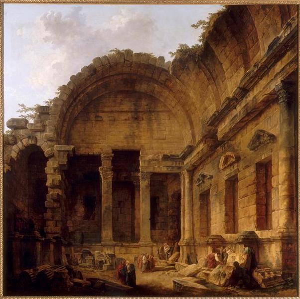 Interieur Du Temple De Diane A Nimes — Hubert Robert