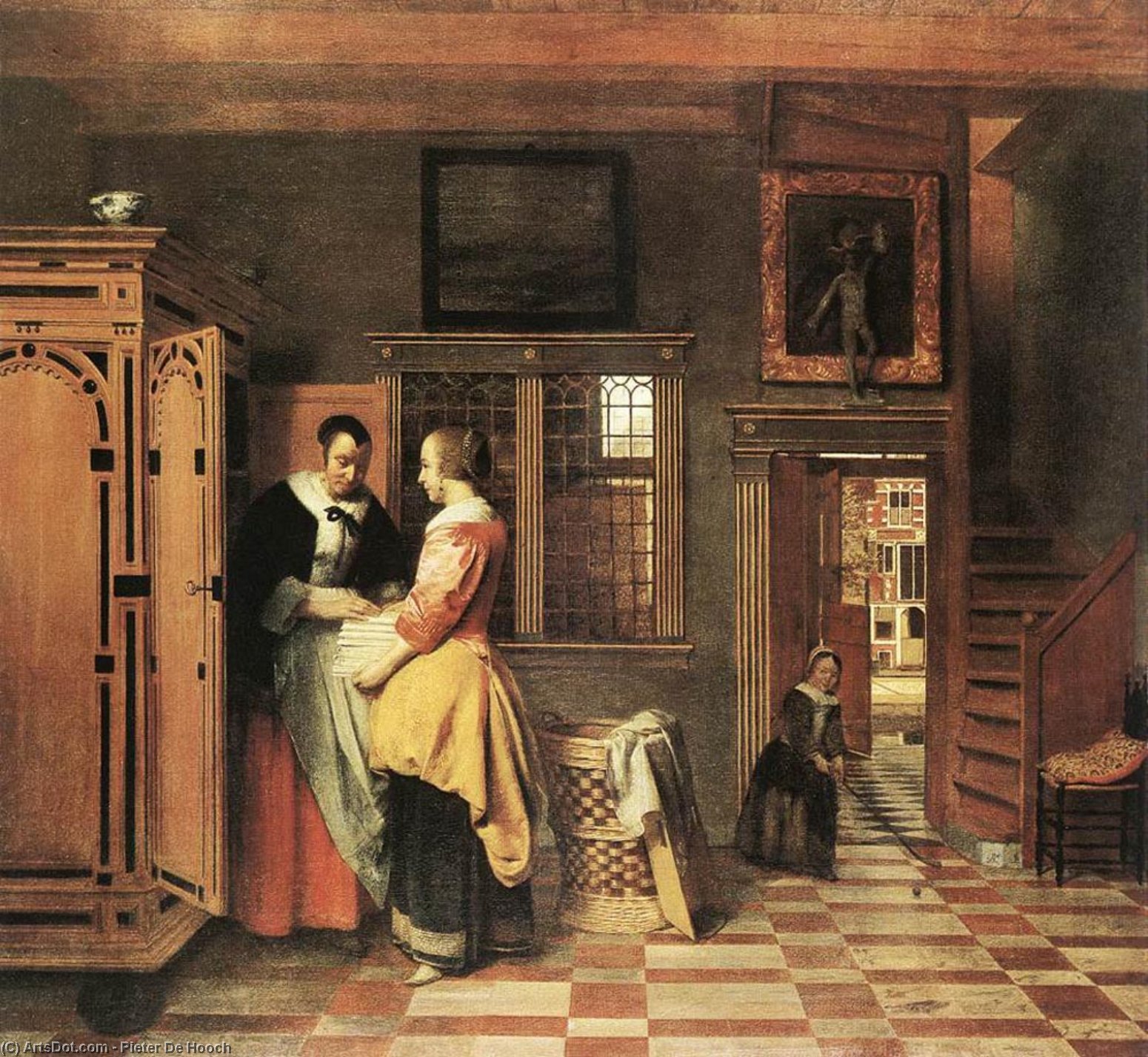 At The Linen Closet — Pieter De Hooch