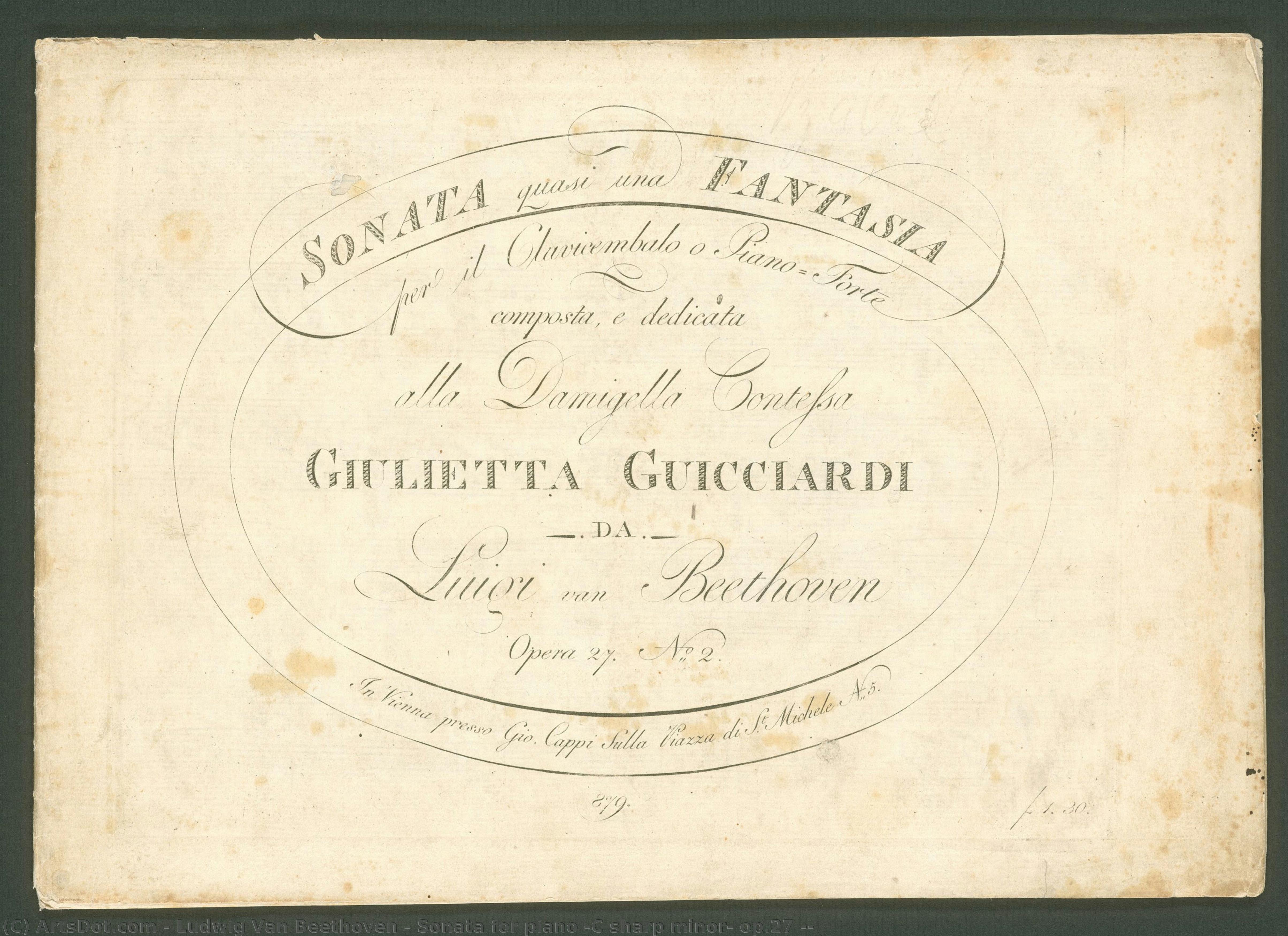 Sonata For Piano (c Sharp Minor) Op.27 ( — Ludwig Van Beethoven