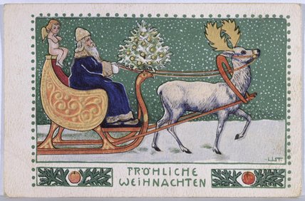 Postcard Depicting Father Christmas On His — Wilhelm List