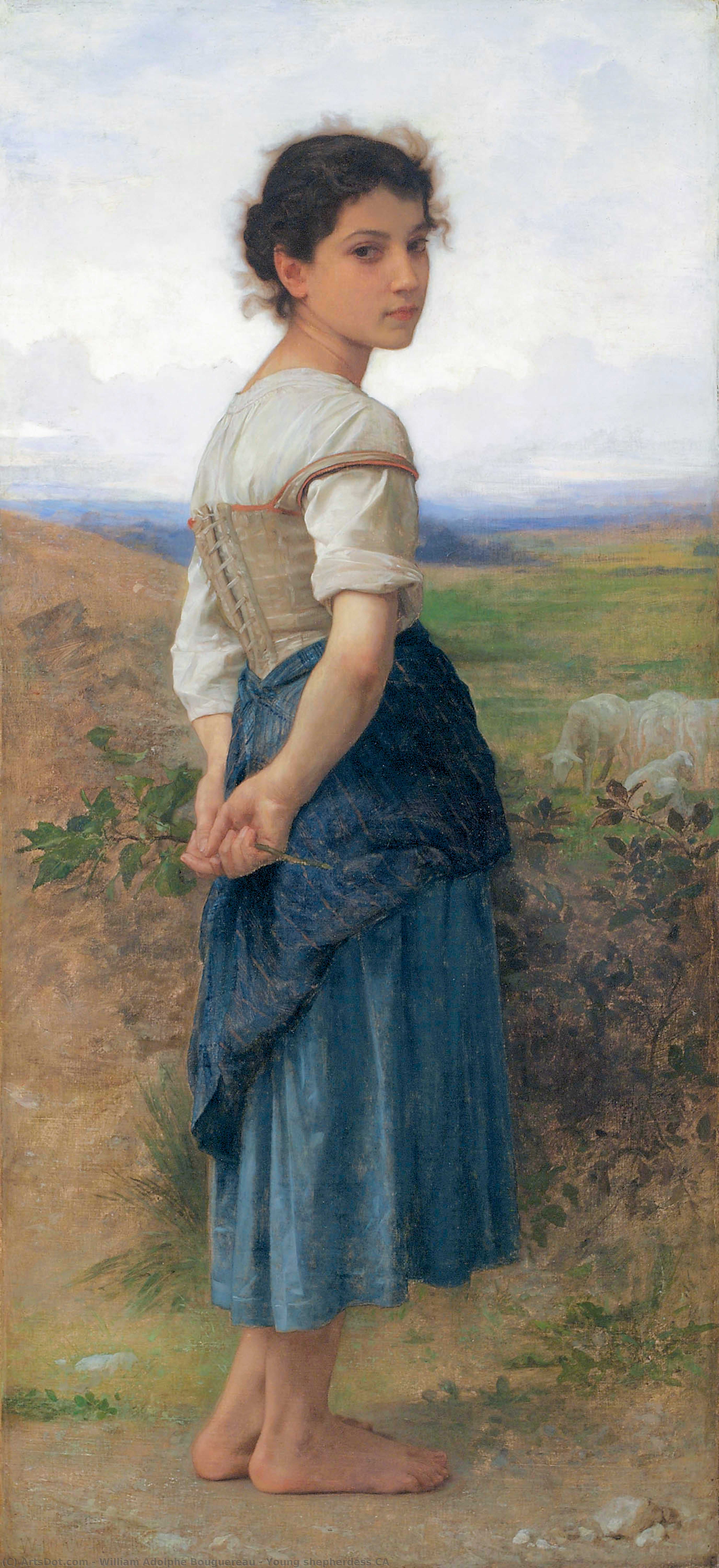 Young Shepherdess Ca — William-adolphe Bouguereau