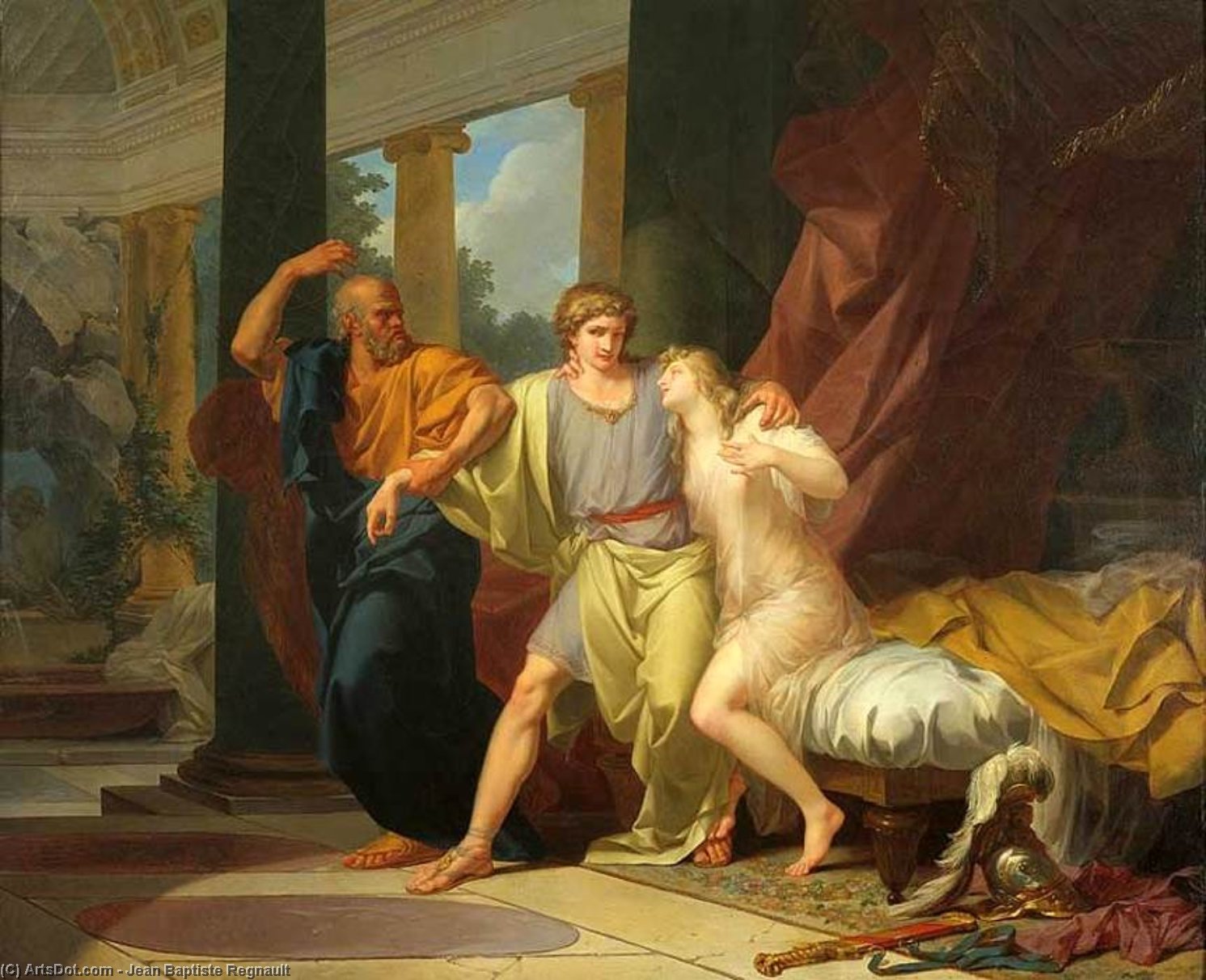 Socrates Dragging Alcibiades From The Embrace Of Aspasia — Jean Baptiste Baron Regnault