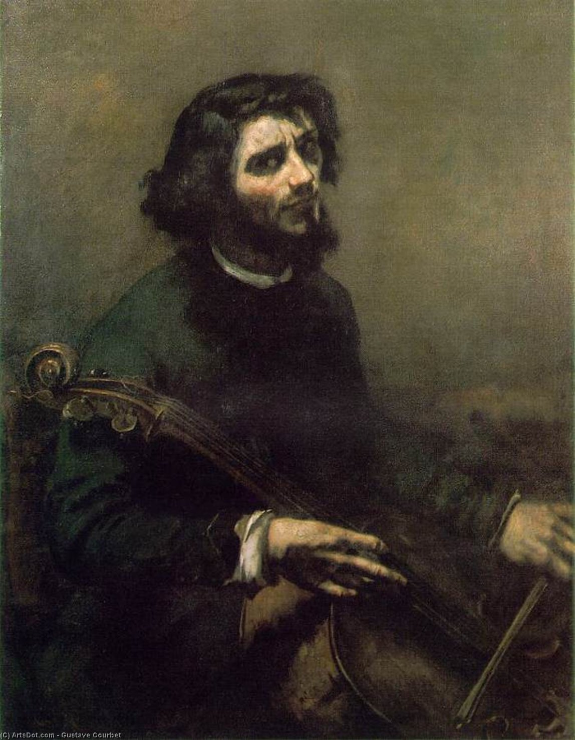 Self-portrait (the Cellist) — Gustave Courbet