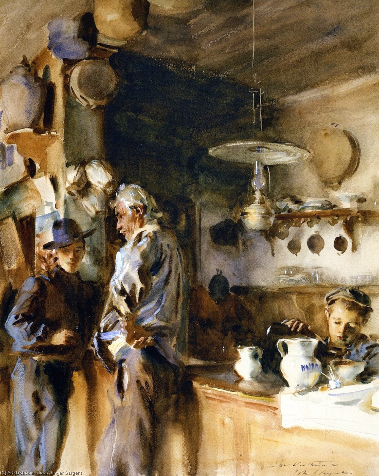 A Venetian Interior (also Known As A Spanish Interior Or Wineshop) — John Singer Sargent