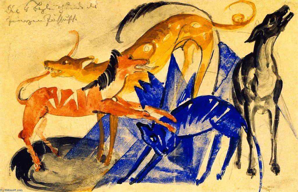The Four Companion Dogs Of Prince Jussuff — Franz Marc