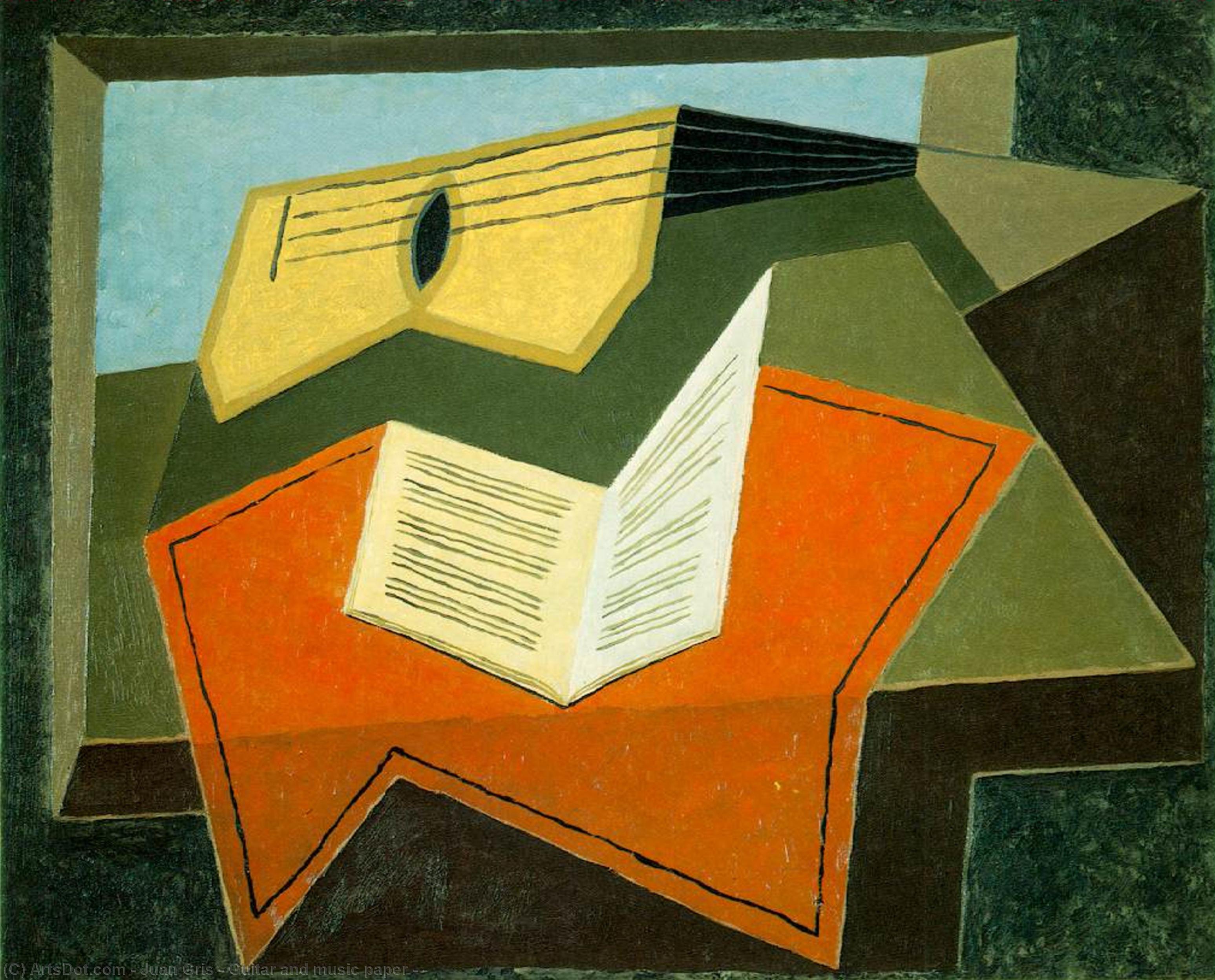 Guitar And Music Paper - - — Juan Gris