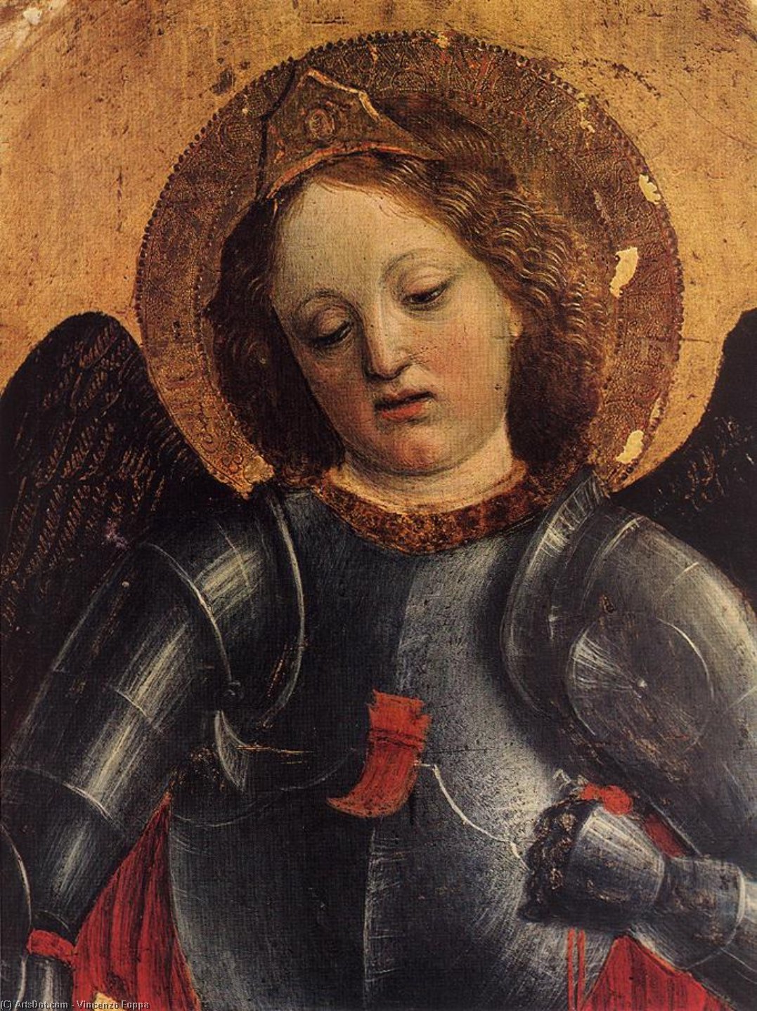 St Michael Archangel (detail) — Vincenzo Foppa