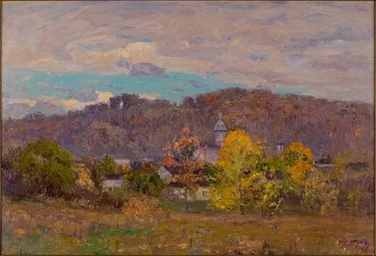Brookville Hilltops-fall Landscape-villa — Theodore Clement Steele