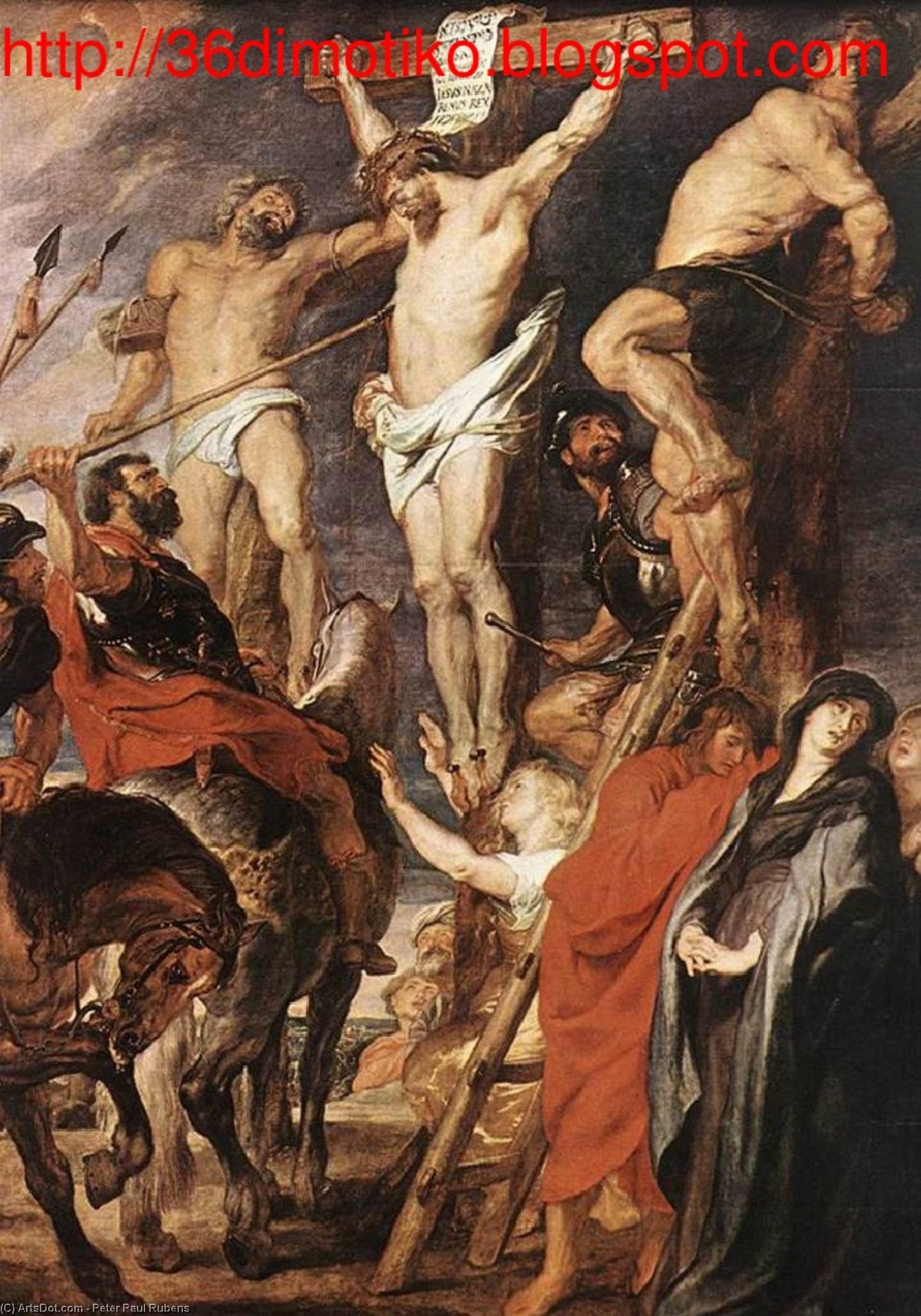 Christ On The Cross Between The Two Thieves — Peter Paul Rubens
