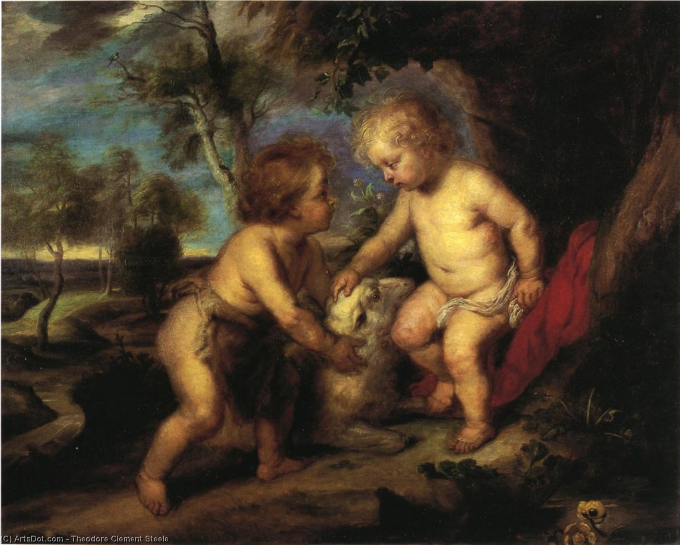 The Christ Child And The Infant St. John After Rubens — Theodore Clement Steele