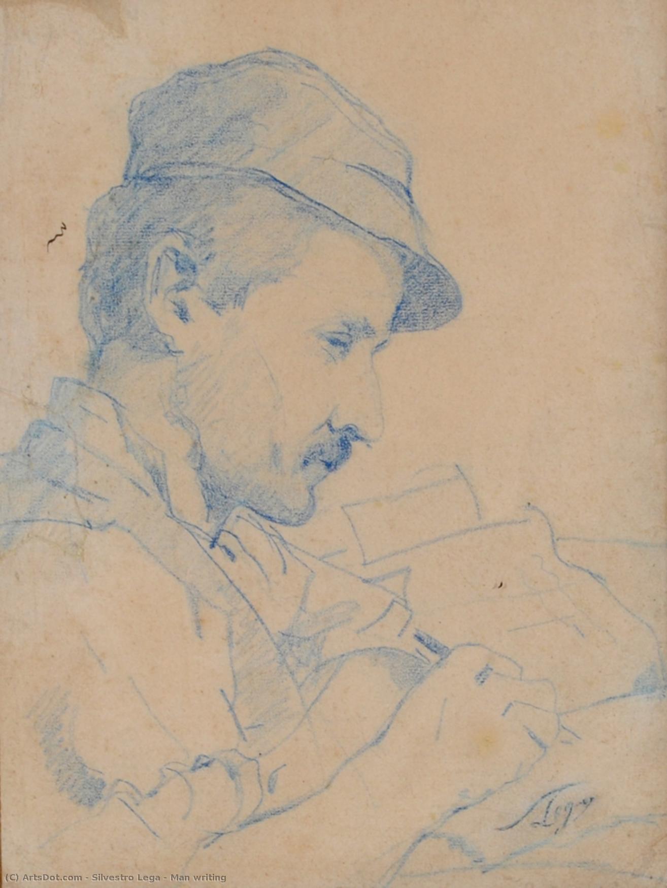 Man Writing — Silvestro Lega
