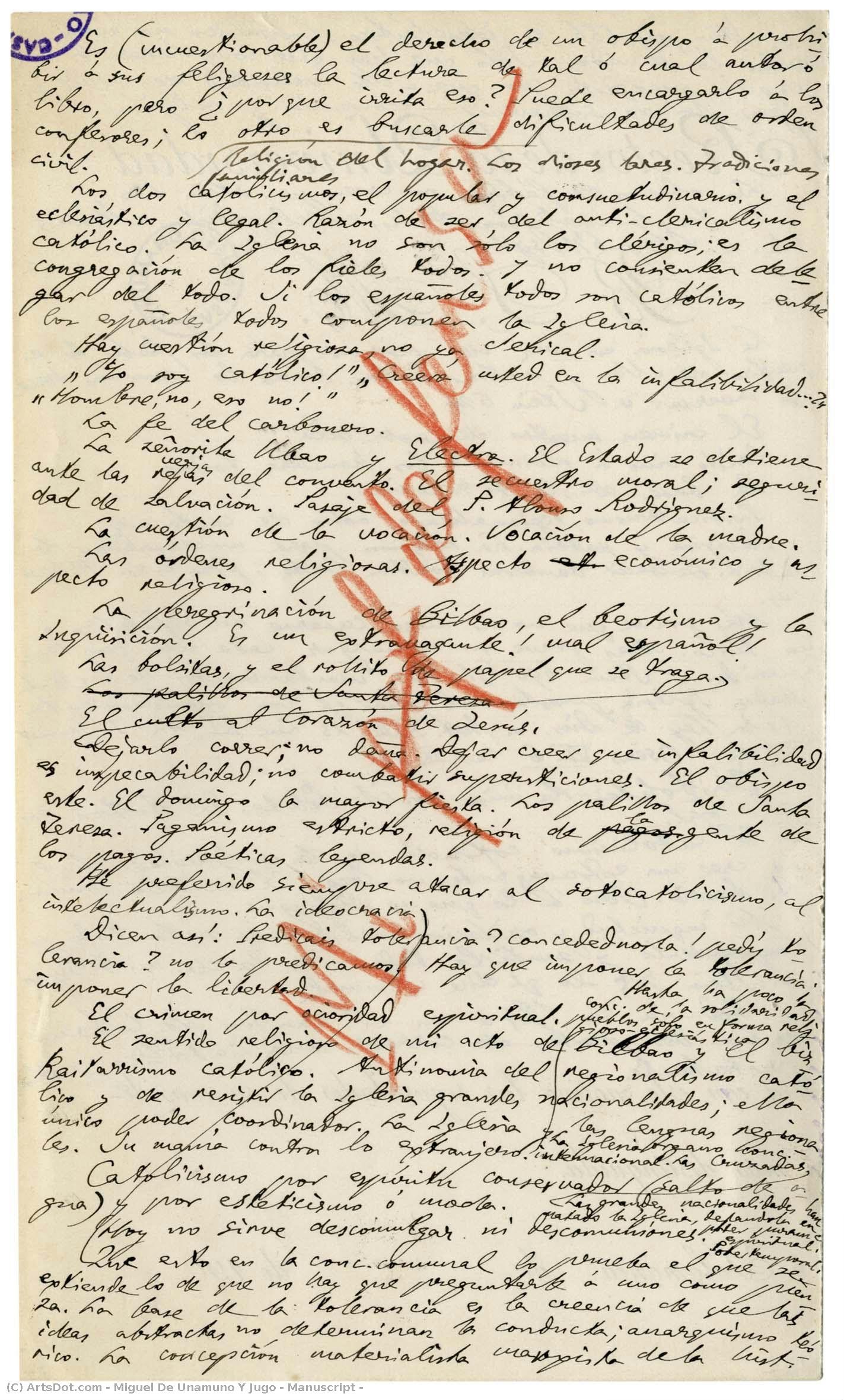 Manuscript — Miguel De Unamuno