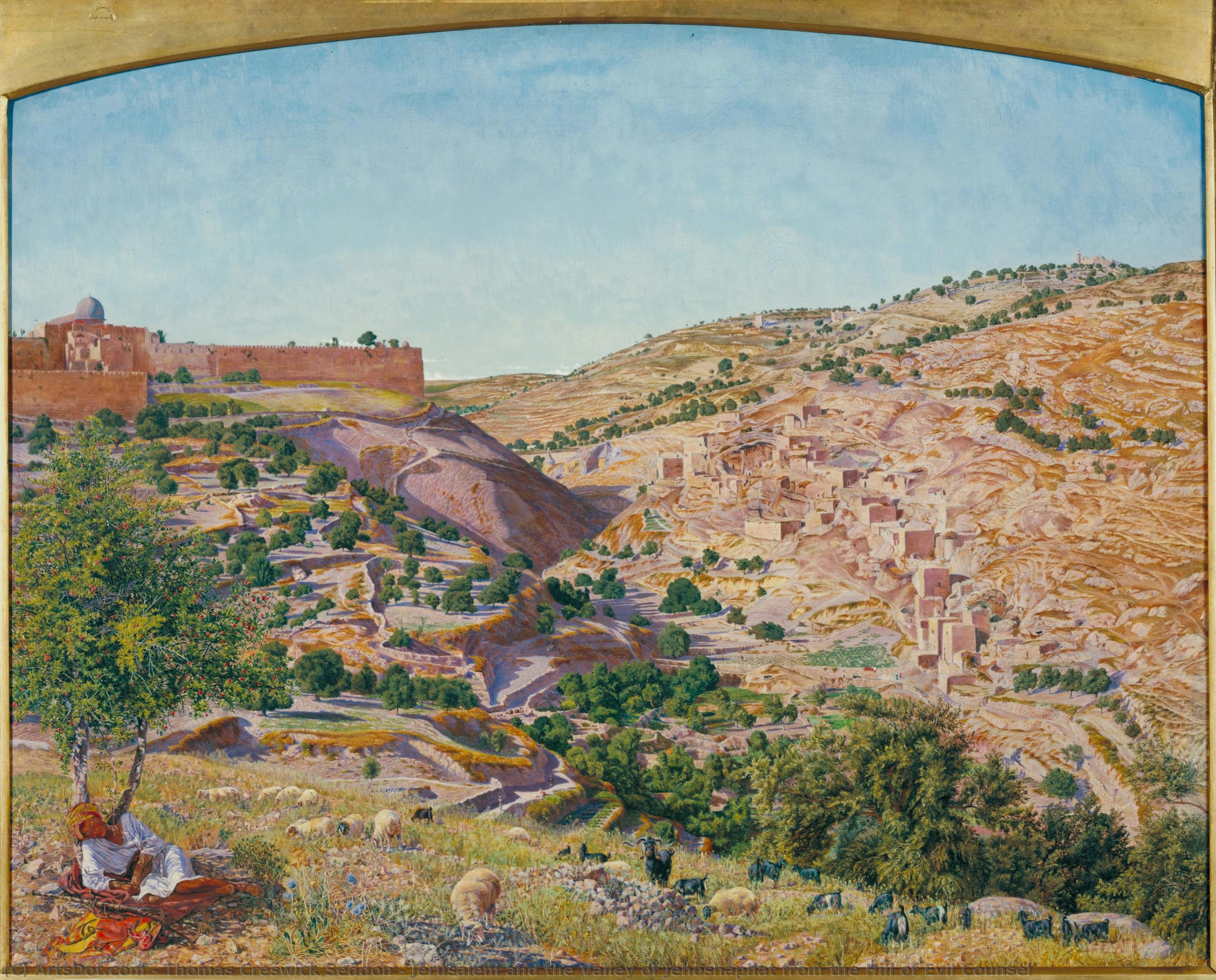 Jerusalem And The Valley Of Jehoshaphat From The Hill Of Evil Counsel — Thomas Creswick Seddon