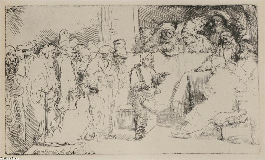Jesus Disputing The Doctors, A Larger Print — Rembrandt Van Rijn