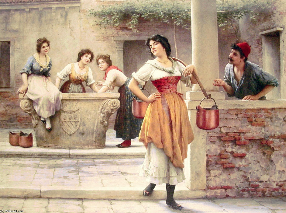 Flirtation At The Well — Eugen Von Blaas