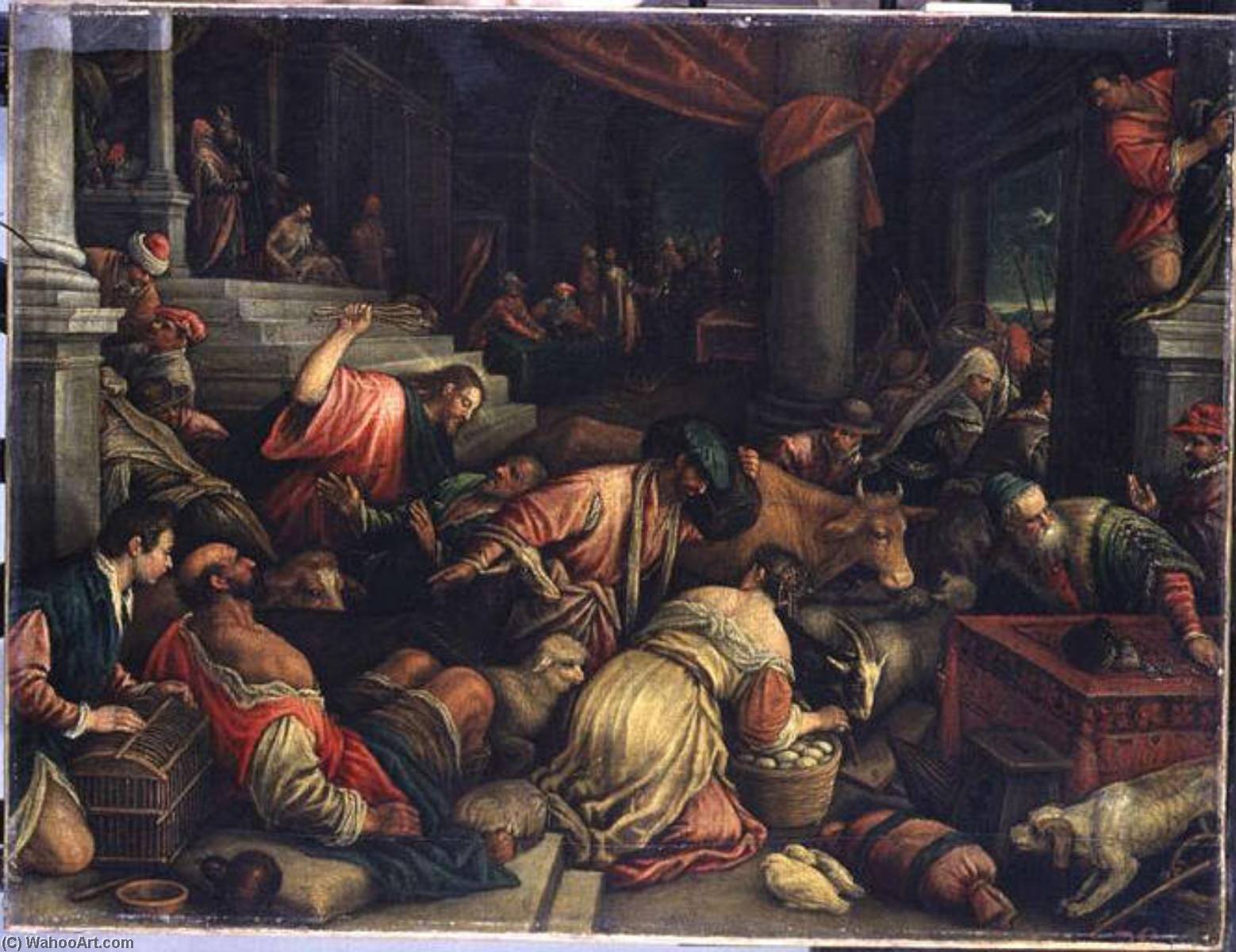 Jesus Chassant Les Marchands Du Temple — Leandro Bassano