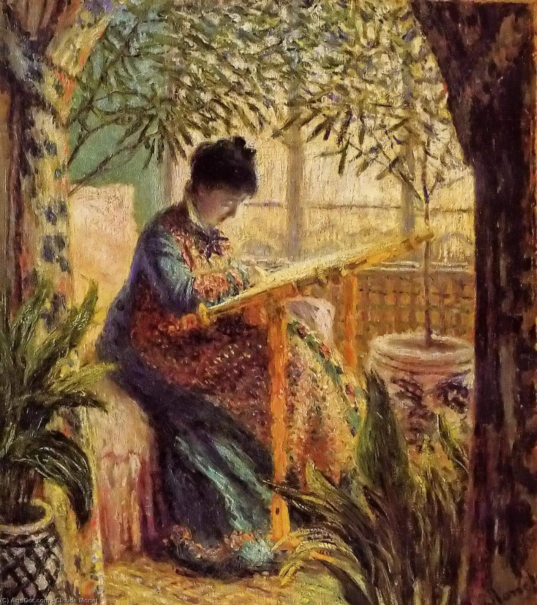 Camille Embroidering — Claude Monet